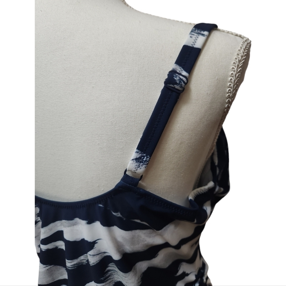 Fantasie Swim Lindos Blue White Gray Underwire Tankini TOP, 38DD - Picture 11 of 16
